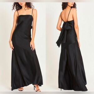 NWT LoveShackFancy Oaklynn Silk Dress With Bow in the Back